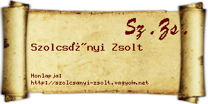 Szolcsányi Zsolt névjegykártya