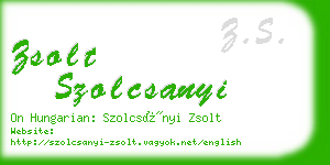 zsolt szolcsanyi business card